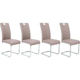 Hela Freischwinger Ruby Kunstleder braun 4er Set