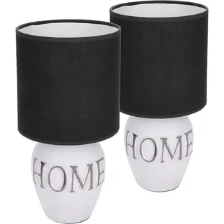 Brubaker Tischlampe Weiß Grau 2 St.