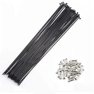 S SENQI Fahrradspeichen 14G Stahl mit Kupferkappe, mehrere Größen, 36 Stück, schwarz, 280 mm