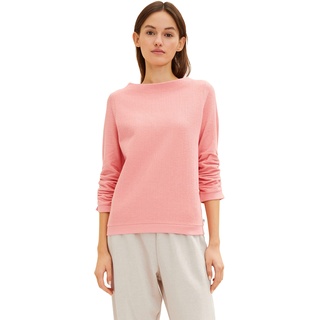 TOM TAILOR Denim Damen Sweatshirt mit Raffarm 1034290, 15121 - Peach Pink, M