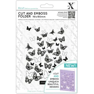 docrafts XCU 503824 Anita's Cut & Emboss Ordner – Schmetterlinge, Blech, Schwarz, 23 x 15.5 x 1.2 cm