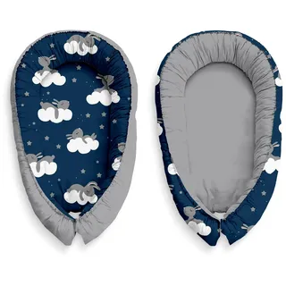 KosPu Multifunktionale Kuschelnest Babynest Kokon für Babys und Säuglinge, Nestchen, Reisebett, 100% Baumwolle, antiallergisch, Kaninchen
