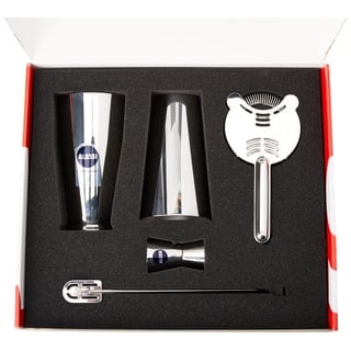 Alessi Set Shaker Boston INOX, Glas,Edelstahl 18/10, Mehrfarbig, One Size