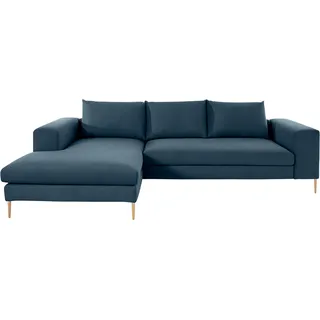 OTTO home Polsterecke »Finnja, softer, legerer Sitzkomfort, bequem, zeitloses Design, L-Form« Mit Bettfunktion & Bettkasten, blau