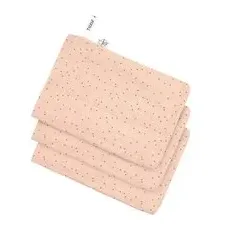 LÄSSIG Waschlappen Muslin 3er Set punkte rosa