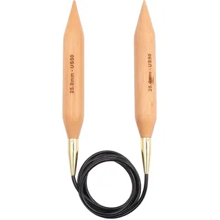 KnitPro - Jumbo Birke (100 cm x 25,00 mm) Feste kreisförmige Stricknadeln - 1 Einheit