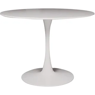 Dmora Tisch Bullas, 100x100x75 cm, Weiß, Rund, 4 Plätze