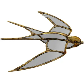 Kare Wandobjekt Swallow Mirror, Gold, Wandschmuck, Schwalben Motiv, Vintage, 25x37x3 cm (H/B/T)