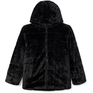 Name It Mädchen NKFMOSA Fake FUR Jacket W Hood PB Jacke, Schwarz, 128