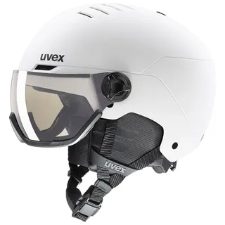 Uvex Wanted Visor Pro Variomatic Frauenhelm - White Matt - 54-58 cm - Mirror Silver Variomatic Smoke/CAT1-3