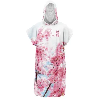 Otso Almon Blossom Poncho - White / Pink - One Size