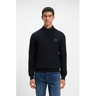 Boss Strickpullover BOSS ORANGE "Anion", Herren, Gr. XL, blau (dunkelblau404), Strick, Obermaterial: 95% Baumwolle, 5% Kaschmir, unifarben, regular fit normal, Rundhals, eingesetzt Bündchen, Pullover Strickpullover, Rundhalsausschnitt, Regular Fit, BOSS-Label
