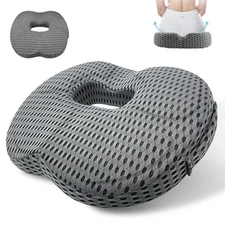 Anti Dekubitus Sitzkissen, Orthopädisches Donut-Kissen Memory Foam Bürostuhl Sitzkissen zur Lindert Hämorrhoiden Steißbein Druckgeschwüre Postnatal Ischias Ergonomisches kissen für Sofa Rollstuhl