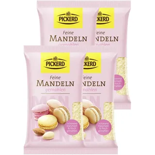Pickerd Mandeln frisch gemahlen schonend blanchiert 100g 4er Pack