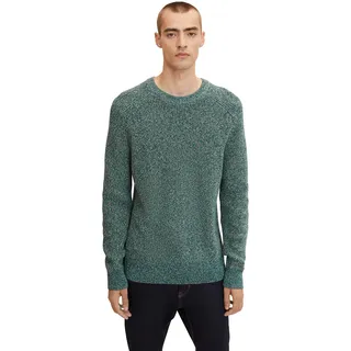 TOM TAILOR Herren Basic Strickpullover 1032292, 30369 - Green White Navy Mouline, M
