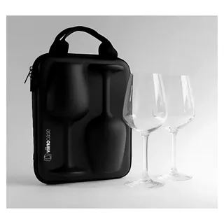 2 Gläser für unterwegs ++ 2 hochwertige Weingläser im Schutzcase ideal verpackt für Picknick, Camping und Weinmomente