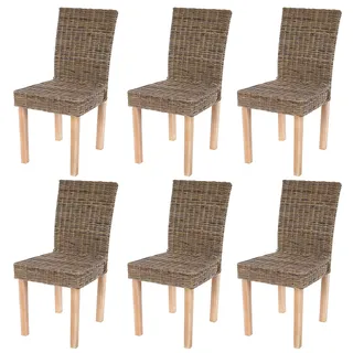 Mendler Esszimmerstuhl Littau Kubu-Rattan braun 6er Set
