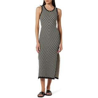 The Drop Damen Ritu Crochet Maxi Dress, Schwarz-weißes Chevron-muster, XL