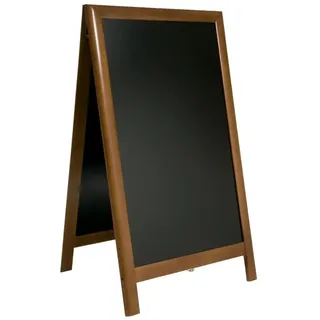 SECURIT - Gehwegtafel aus lackiertem Heveaholz „Deluxe“ - Tafel für Kreidemarker - Für Restaurants, Bars, Cafés Geschäfte - 70 x 120 cm - Nussbaum