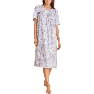 CALIDA Soft Cotton Kurzarm-Nachthemd, Länge 110cm Damen, aus 100% Baumwolle, mit sanft glänzender Satin-Paspelierung