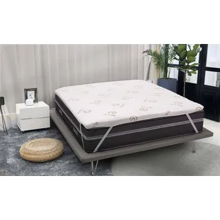 Talamo Italia Doppelbett Topper Lucilla, Topper erneuert die Matratze mit abnehmbarem Bezug aus Memory Foam und Kupferfasern, 100% Italy, Anti-Milbe und hypoallergen, 160 x 200 x 5 cm
