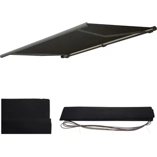 Ersatz-Bezug für Markise T124, Vollkassette Ersatzbezug Sonnenschutz 5x3m Acryl anthrazit - Schwarz