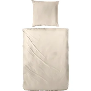 Primera Halbleinen Uni Beige 155 x 220 cm + 80 x 80 cm
