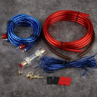 Car Audio Wire,Car Amplifier Wire,Car Amplifier Installation Kit,Amplifier Installation Cable,Audio Speaker Installation Wire,Audio Amplifier Wire Cable Kit - Blau, Rot
