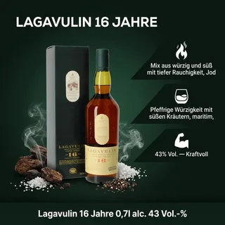 Lagavulin 16 Jahre Islay Single Malt 43% vol 0,7 l Geschenkbox
