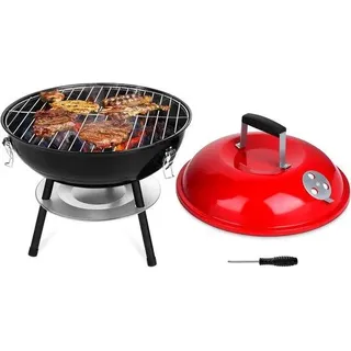 Portable 14 Zoll Holzkohlegrill für draußen - Mini-Grill für Garten, Camping und Picknick