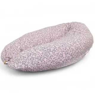 HOBEA-Germany Stillkissen 190 cm x 76 cm XXL Lagerungskissen Schwangerschaftskissen für Baby und Erwachsene Seitenschläferkissen Stillkissen mit Bezug aus Bio Baumwolle, Blumenranken Rosa