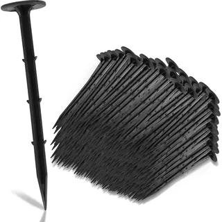 1000 Stück Bodenanker Kunststoff 16cm, Unkrautvlies, Rostschutz Erdanker Erdnägel, Gartenvlies Befestigung, Garten Erdnagel - Schwarz