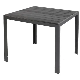 Gartentisch Comfort 90 x 90 cm mit Nonwood Platte Gestell Aluminium - Schwarz