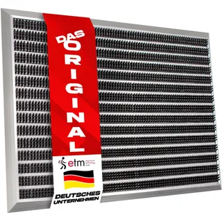 etm Fussabtreter Aussenbereich Alu -Verschiedene Modelle - rostfrei & wetterfest - Haustür Fußabtreter (Spectral - Bürste, 68 x 98 cm)