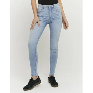 Skinny-fit-Jeans TALLY WEIJL "SPADEPUMPMR", Damen, Gr. 42, N-Gr, bleach indigo wash, Denim/Jeans, Obermaterial: 88% Baumwolle, 10% Elastomultiester, 2% Elasthan, Abriebeffekte, skinny fit lang, Jeans Skinny-fit-Jeans, Baumwollmischung, skinny fit