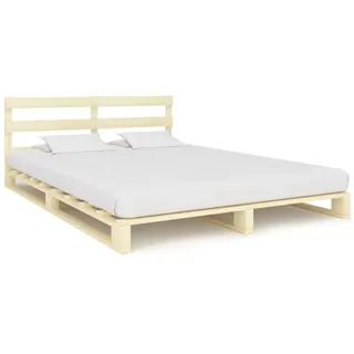 vidaXL Palettenbett 140 x 200 cm Braun