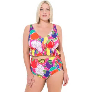 Ulla Popken Damen große Größen Übergrößen Plus Size Bikini Sandra, Unterbrustrüsche, Obstkorb