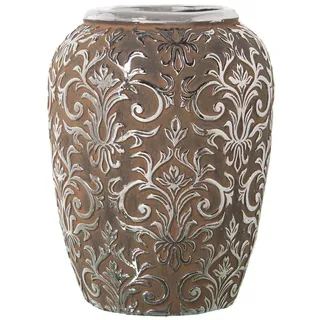 Alexandra House Living Vase, silberfarben, Keramik, Antik-Finish, 27 x 27 x 37 cm