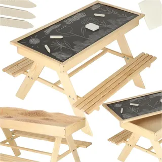 Gartenbank Kindertisch Holz Sandkastenbrett 92 x 78 x 52 cm