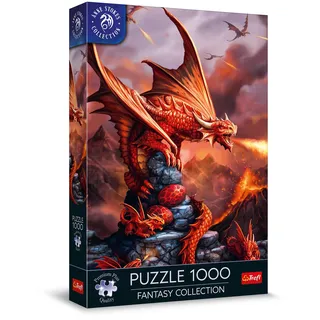 Trefl Premium Plus Quality - Puzzle Fantasy Collection: Feuerdrache - 1000 Elemente, Serie von Bildern aus der Fantasy-Welt, Anne Stokes, für Erwachsene und Kinder ab 12 Jahren