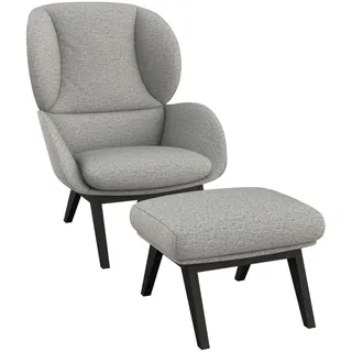 flexlux Ohrensessel »Adria Designsessel, Loungesessel,« Stil & Komfort, organische Form, Fuß Holz schwarz grau