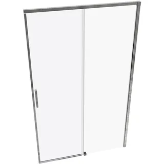 HÜPPE Vita pure teilgerahmt Viereck Gleittür 1-teilig mit festem Segment, Breite: 120cm, Höhe:200cm, Befestigung links & rechts, VA0005069322, Duschkabine: Profilfarbe silber hochglanz Glas ESG klar