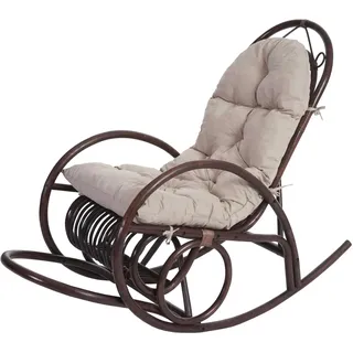 MCW Schaukelstuhl 58 x 110 x 58 cm Braun/Weiß