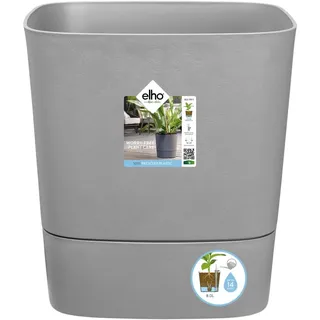 elho Greensense Aqua Care Quadrat 38 mit Integrierte Wasserspeicher - Blumentopf für Innen & Außen - 100% Recyceltem Plastik - Ø 38.0 x H 38.9 cm - Grau/Light Beton