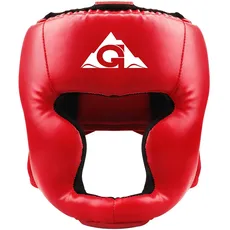 Boxen Kopfbedeckung für Erwachsene PU Leder MMA Helm für Traning Kickboxen MMA Muay Thai Sparring Martial Arts Karate Taekwondo groß rot