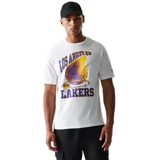 New Era Nba Graphic Ball Los Angeles Lakers Kurzarm-t-shirt - White - S