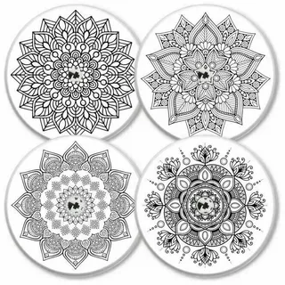 MySweetStitch | Freestyle Libre 1 & 2 Sensor Sticker Mandala Black Zubeh√∂r 4 St