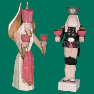 Engel & Bergmann geschnitzt NEU Höhe 18 cm Lichterengel Kumpel Bergmann