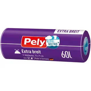 Pely Zugbandbeutel Extra breit 60 Liter klimaneutralisiert 11 Stück