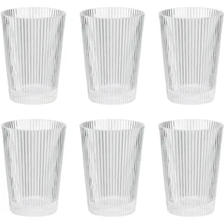 Stelton Pilastro Trinkgläser - Geriffelte Wassergläser Set - Spülmaschinenfest, Stapelbar, für heiße & kalte Getränke - 240ml - 6er Set